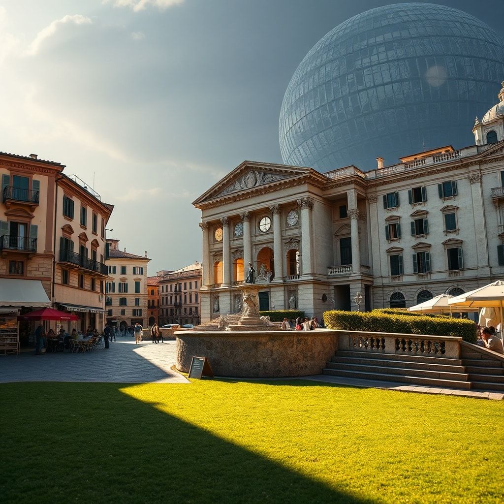 Postres tradicionales italianos en una mesa de mármol, Italia